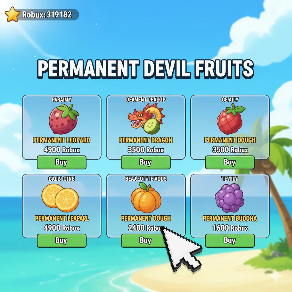 Hướng dẫn mua Trái Ác Quỷ vĩnh viễn một cách an toàn trong cửa hàng của game Blox Fruit