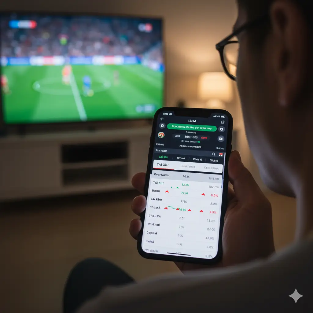 Giao diện một web cá độ bóng đá uy tín trên điện thoại di động.