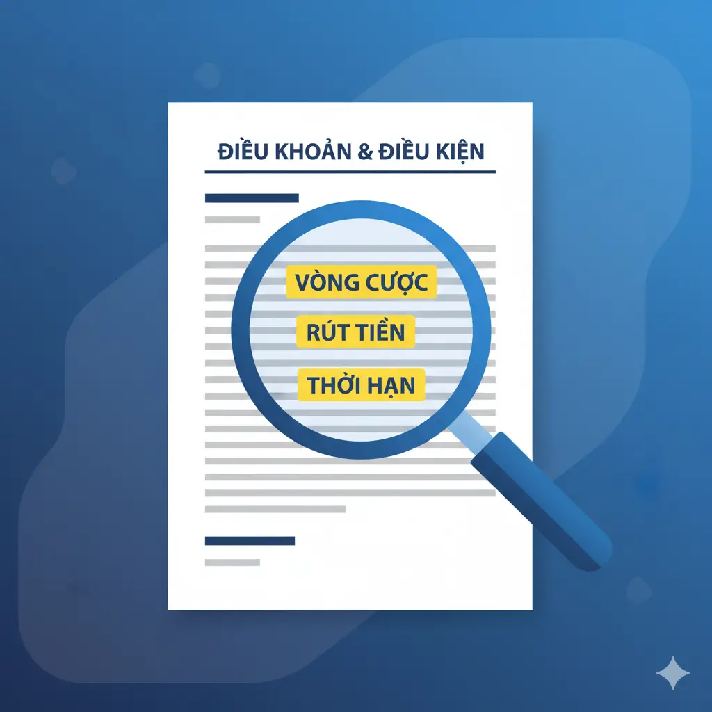 Lưu ý quan trọng về điều kiện và điều khoản vòng cược khi nhận khuyến mãi nhà cái.